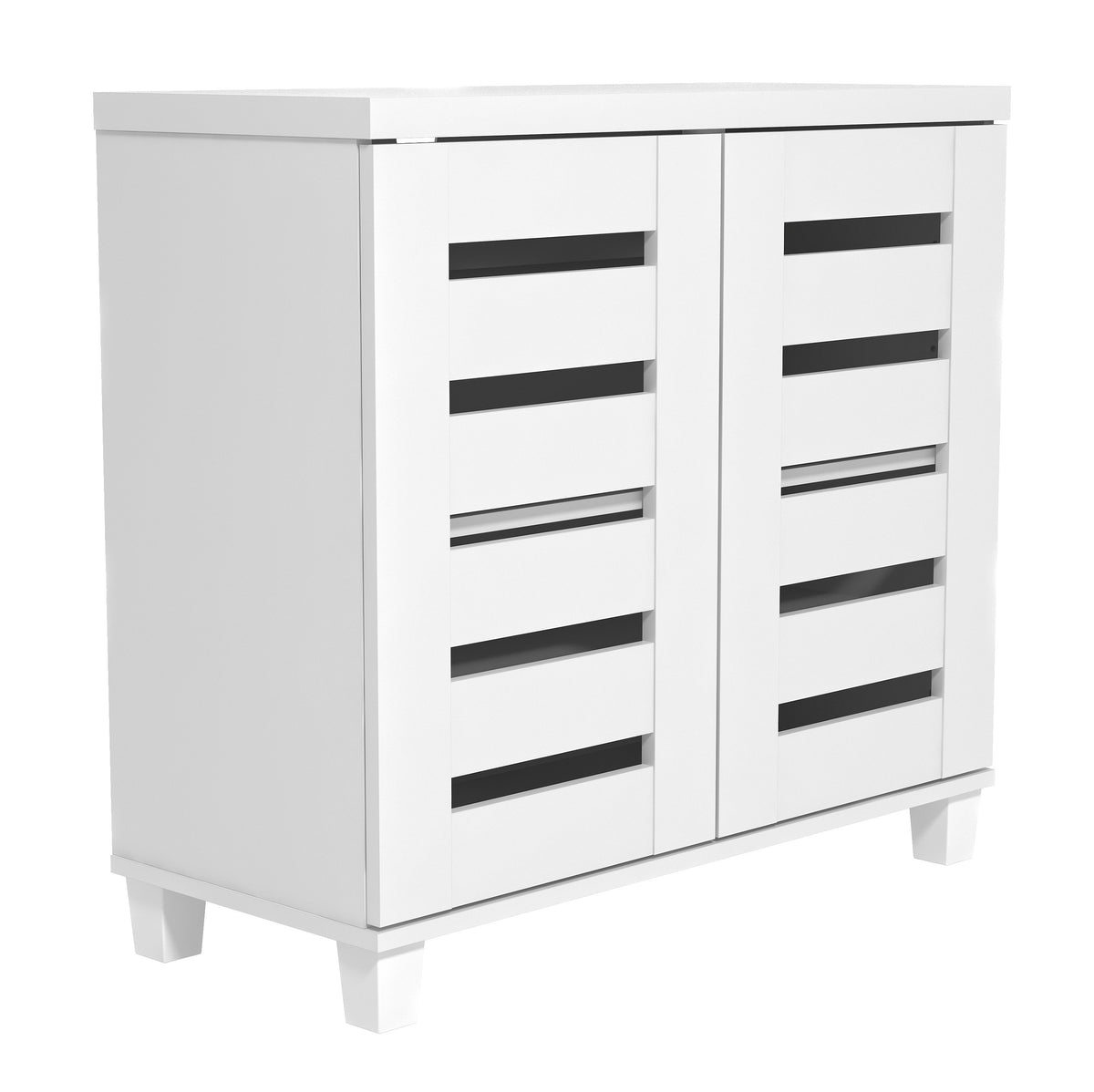 GALANO Shoe Storage Cabinet with Slatted Doors, 12-Pair Capacity