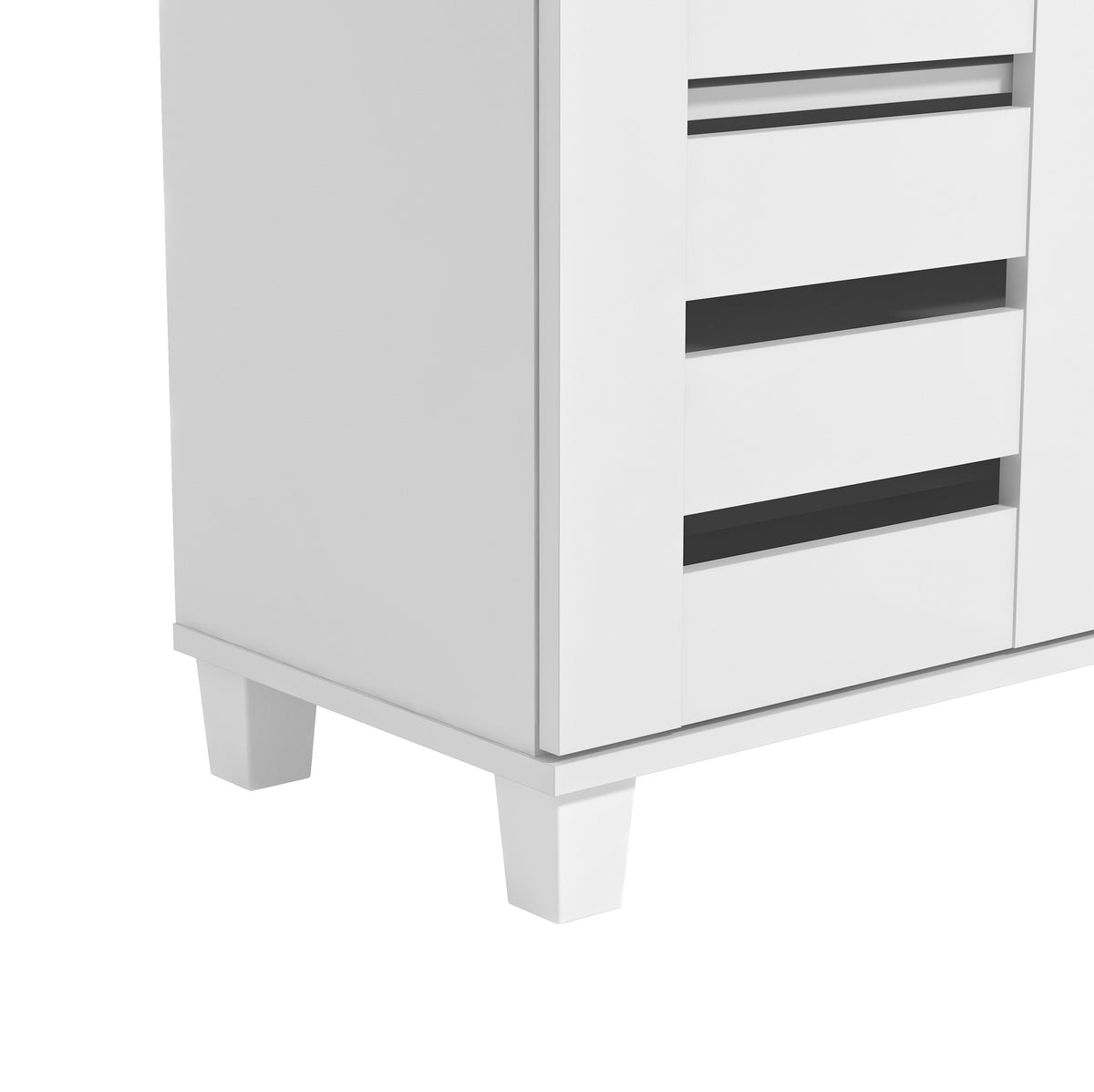 GALANO Shoe Storage Cabinet with Slatted Doors, 12-Pair Capacity