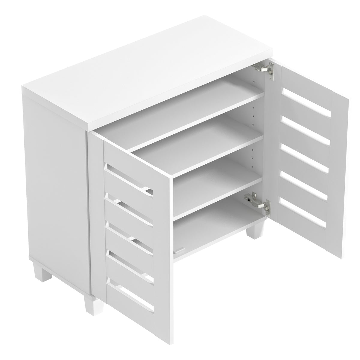 GALANO Shoe Storage Cabinet with Slatted Doors, 12-Pair Capacity