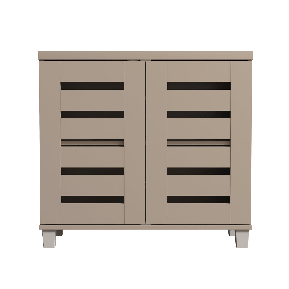GALANO Shoe Storage Cabinet with Slatted Doors, 12-Pair Capacity