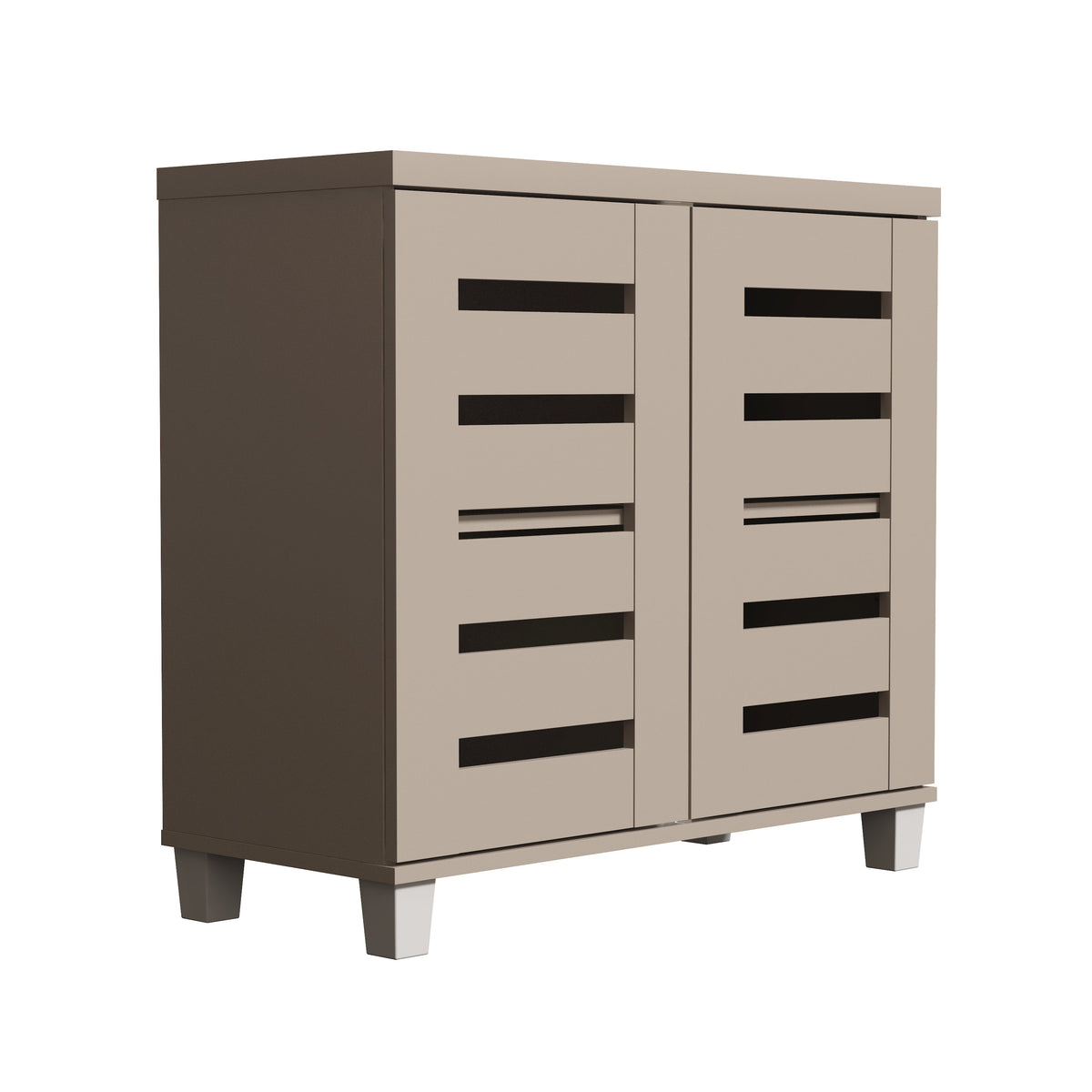 GALANO Shoe Storage Cabinet with Slatted Doors, 12-Pair Capacity