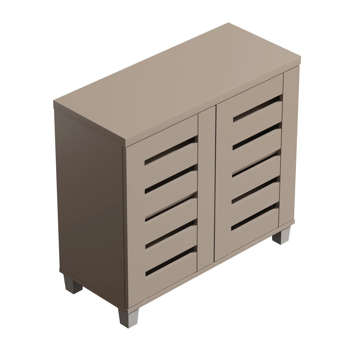 GALANO Shoe Storage Cabinet with Slatted Doors, 12-Pair Capacity