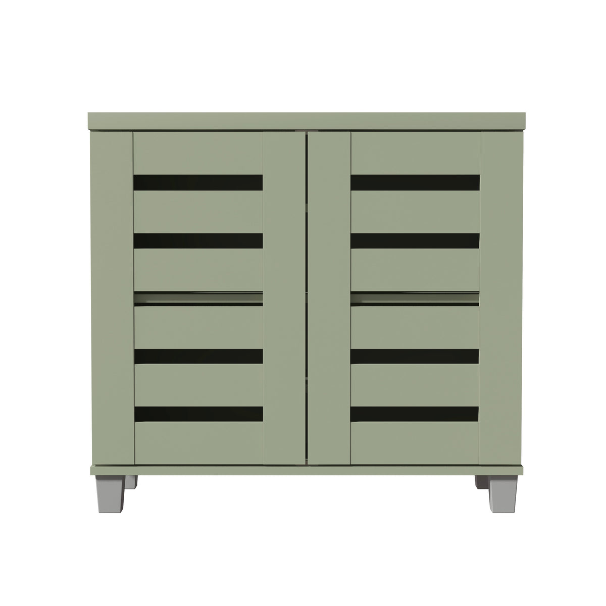 GALANO Shoe Storage Cabinet with Slatted Doors, 12-Pair Capacity