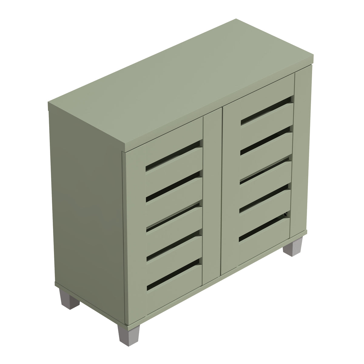 GALANO Shoe Storage Cabinet with Slatted Doors, 12-Pair Capacity