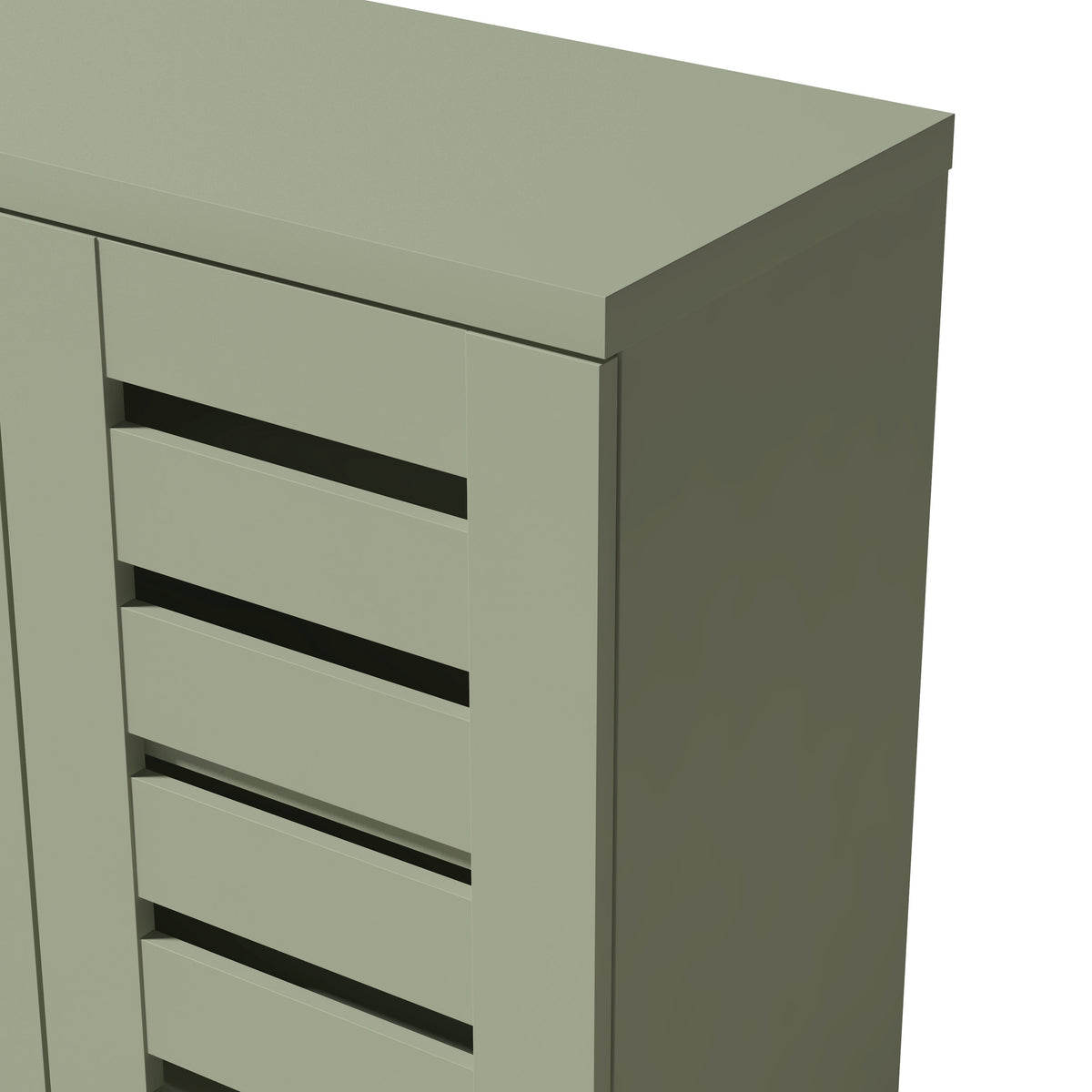 GALANO Shoe Storage Cabinet with Slatted Doors, 12-Pair Capacity