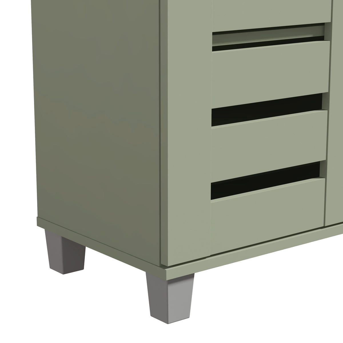 GALANO Shoe Storage Cabinet with Slatted Doors, 12-Pair Capacity