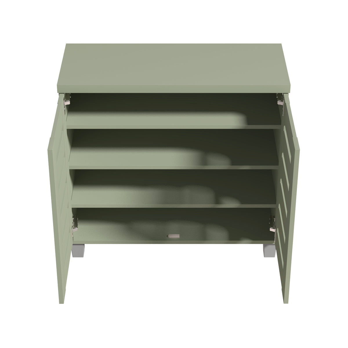 GALANO Shoe Storage Cabinet with Slatted Doors, 12-Pair Capacity