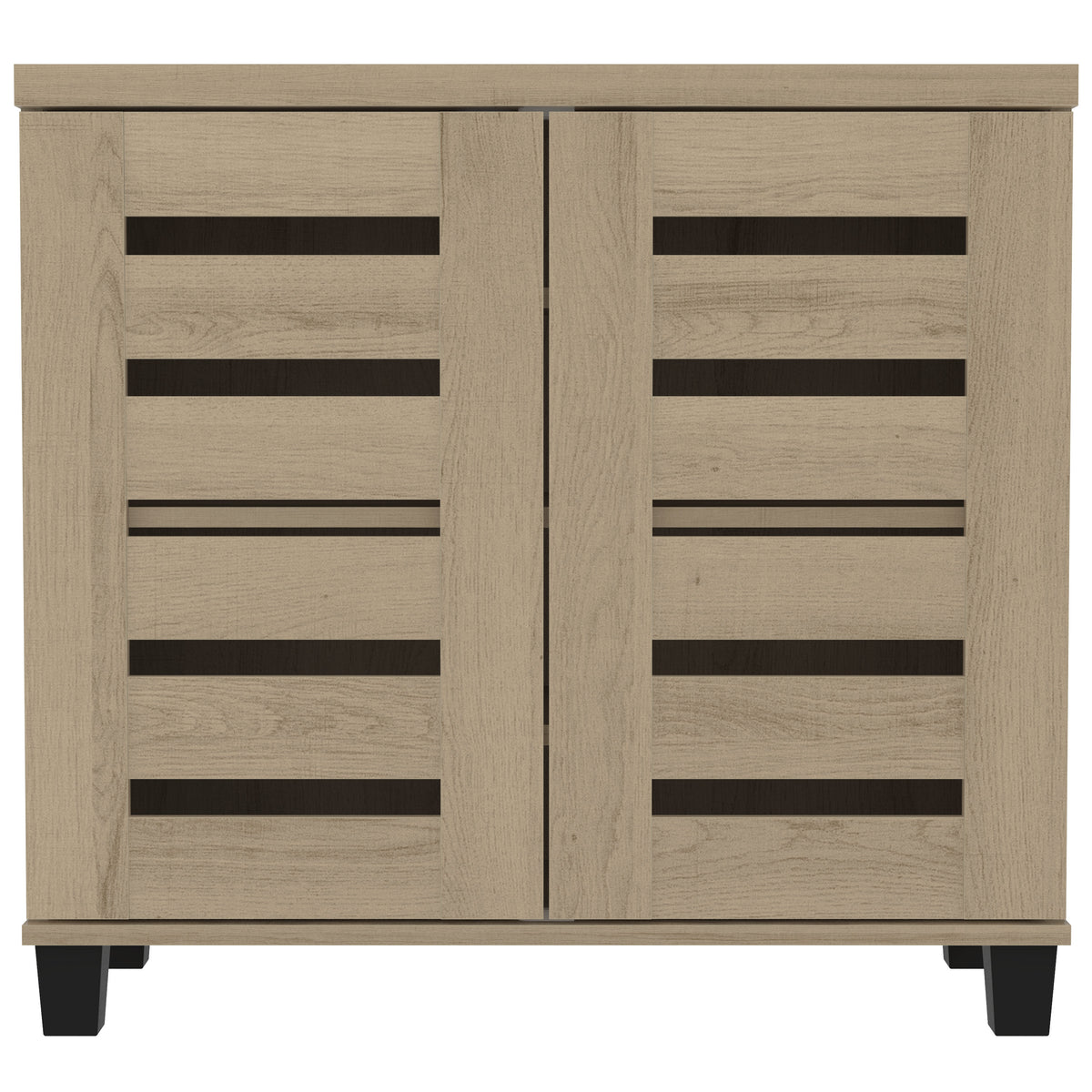 GALANO Shoe Storage Cabinet with Slatted Doors, 12-Pair Capacity