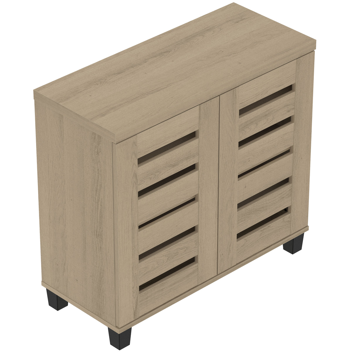 GALANO Shoe Storage Cabinet with Slatted Doors, 12-Pair Capacity