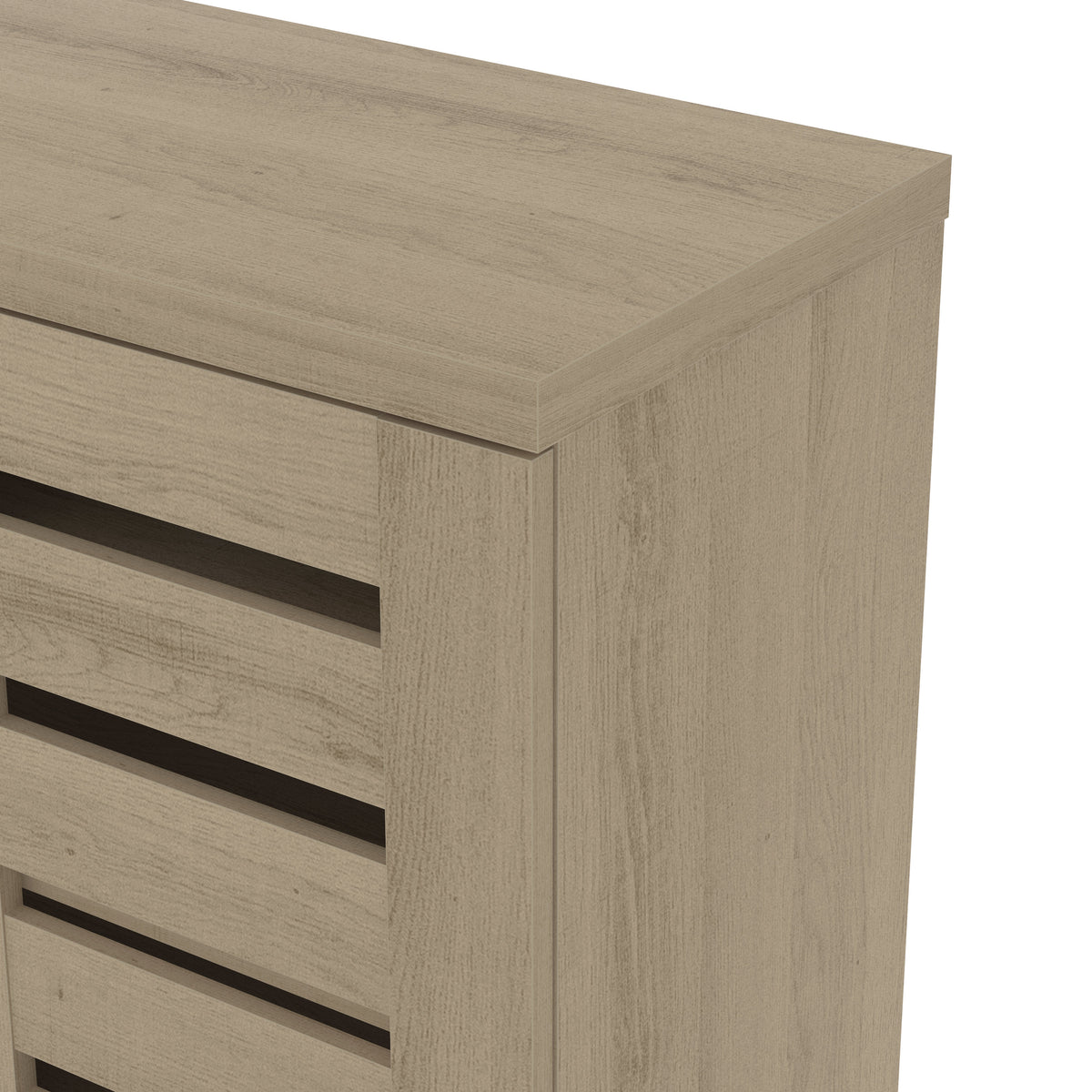 GALANO Shoe Storage Cabinet with Slatted Doors, 12-Pair Capacity