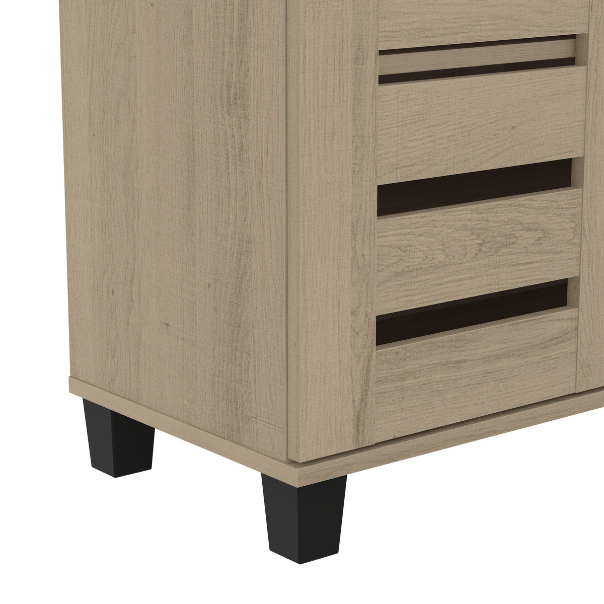 GALANO Shoe Storage Cabinet with Slatted Doors, 12-Pair Capacity
