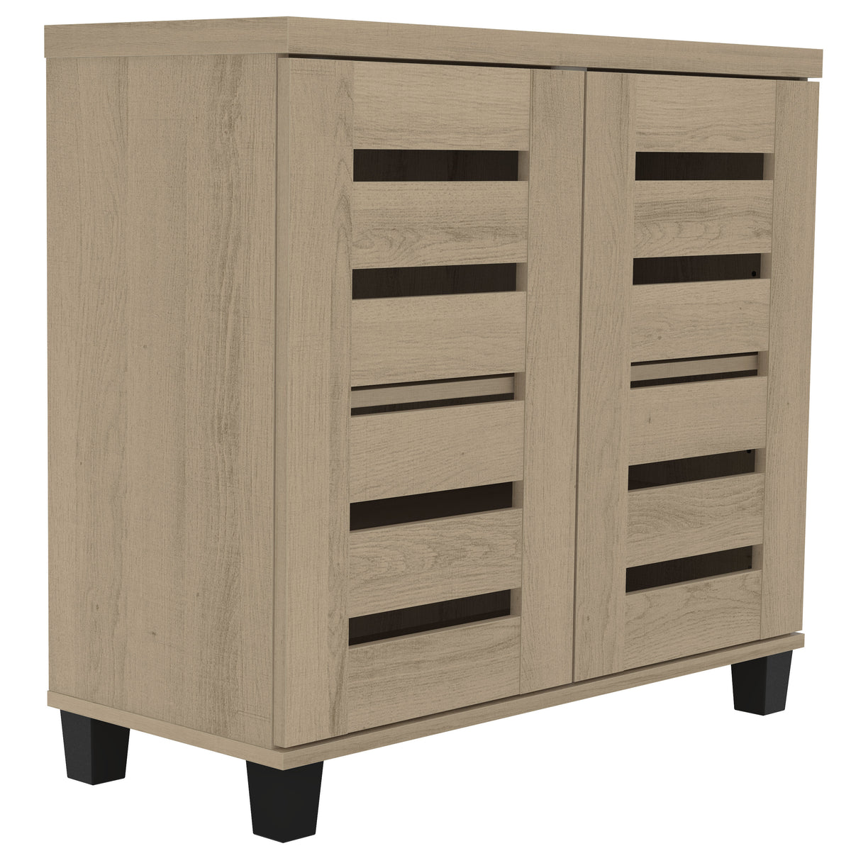 GALANO Shoe Storage Cabinet with Slatted Doors, 12-Pair Capacity