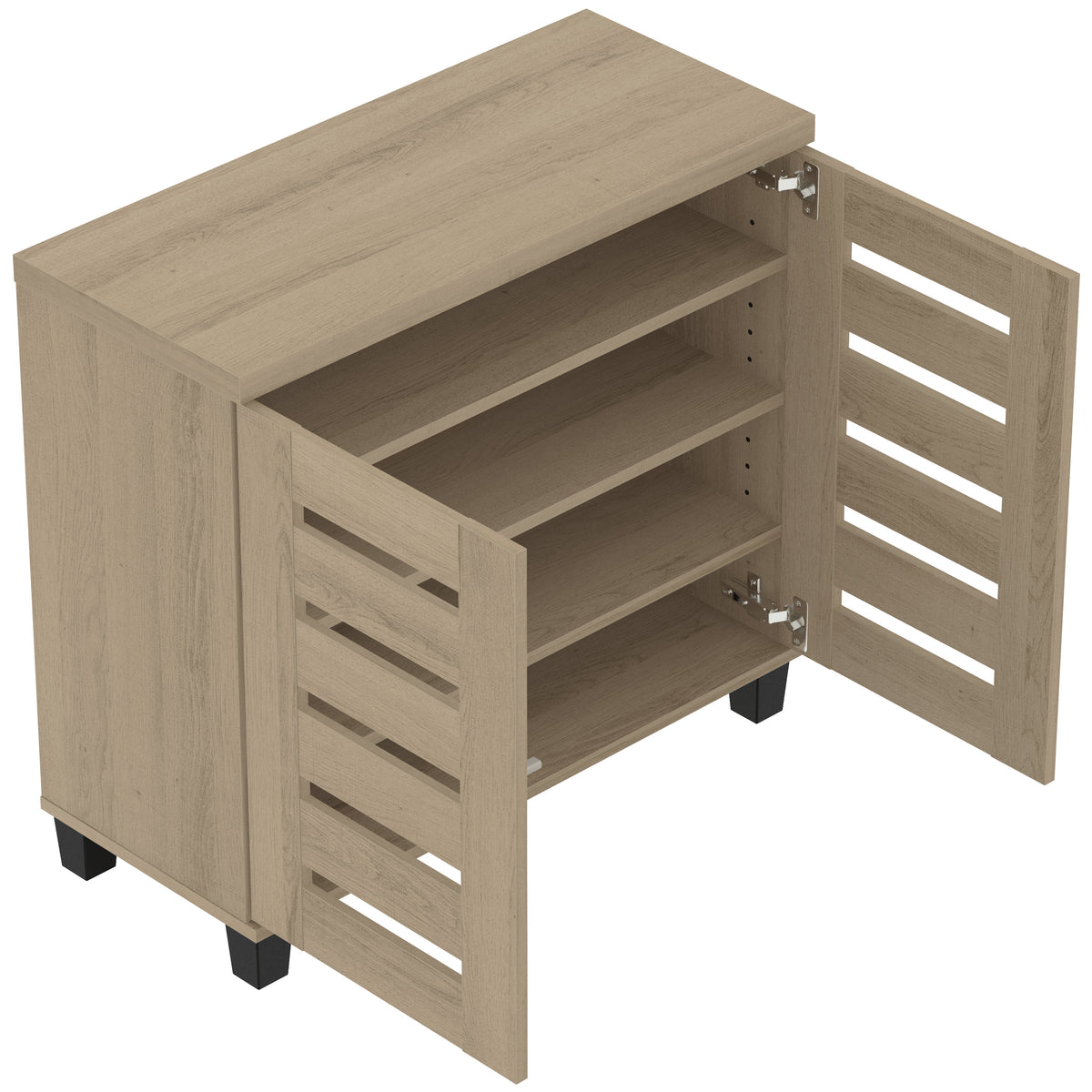 GALANO Shoe Storage Cabinet with Slatted Doors, 12-Pair Capacity