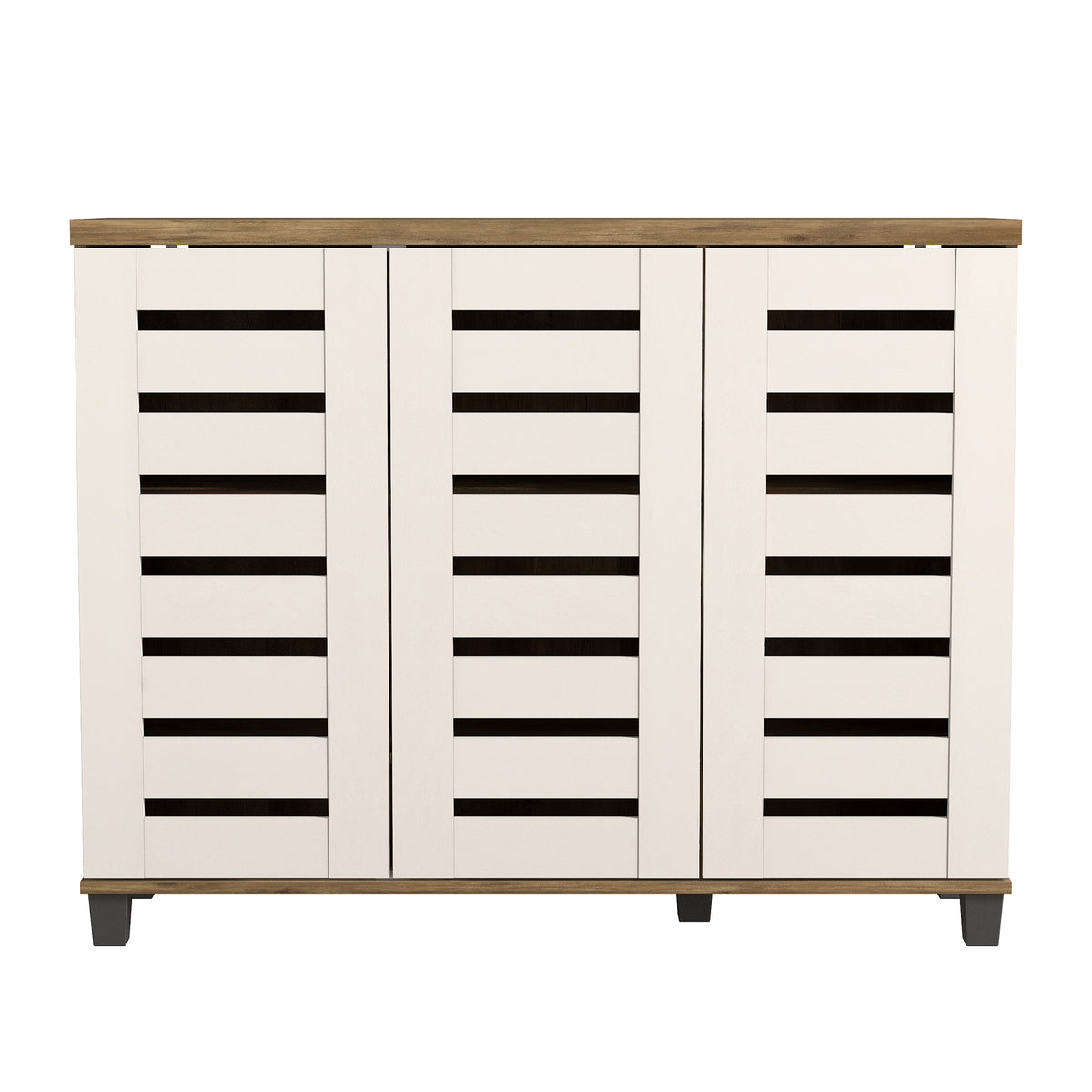 GALANO Shoe Storage Cabinet with 3 Slatted Doors, Up to 20 Pairs, 1pc