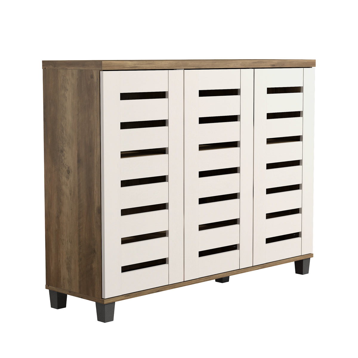 GALANO Shoe Storage Cabinet with 3 Slatted Doors, Up to 20 Pairs, 1pc