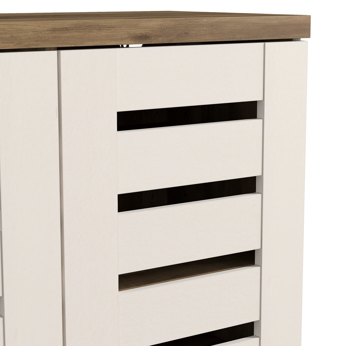 GALANO Shoe Storage Cabinet with 3 Slatted Doors, Up to 20 Pairs, 1pc
