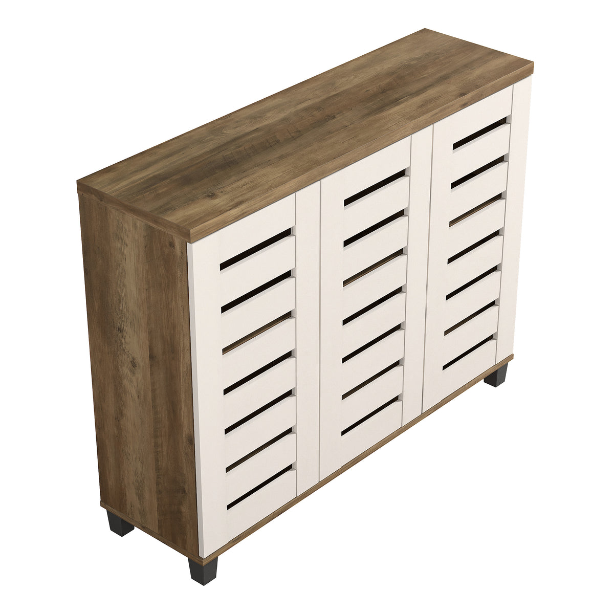 GALANO Shoe Storage Cabinet with 3 Slatted Doors, Up to 20 Pairs, 1pc