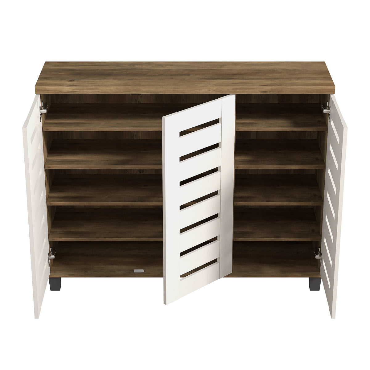 GALANO Shoe Storage Cabinet with 3 Slatted Doors, Up to 20 Pairs, 1pc