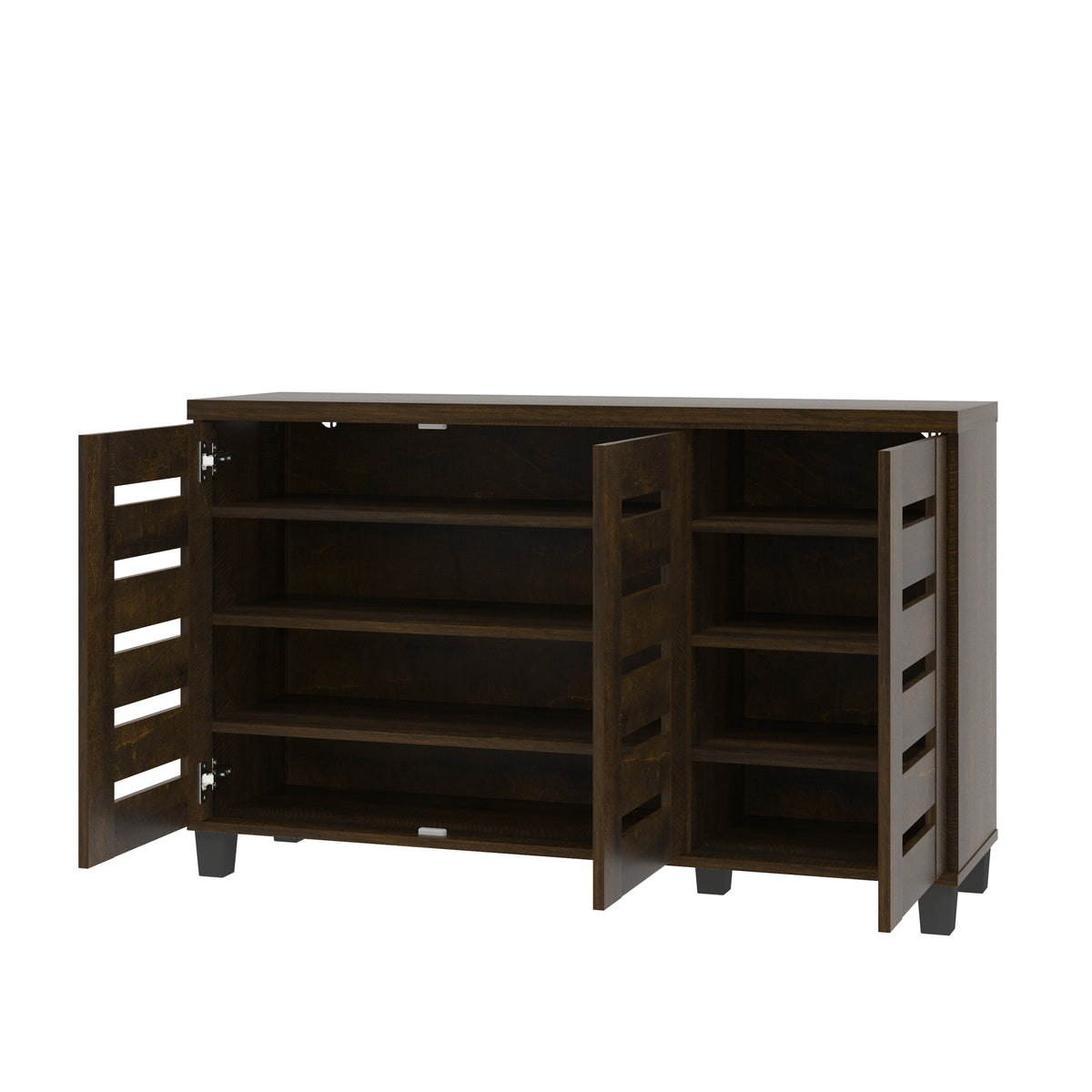 GALANO 16-Pair Shoe Storage Cabinet with 3 Slatted Doors