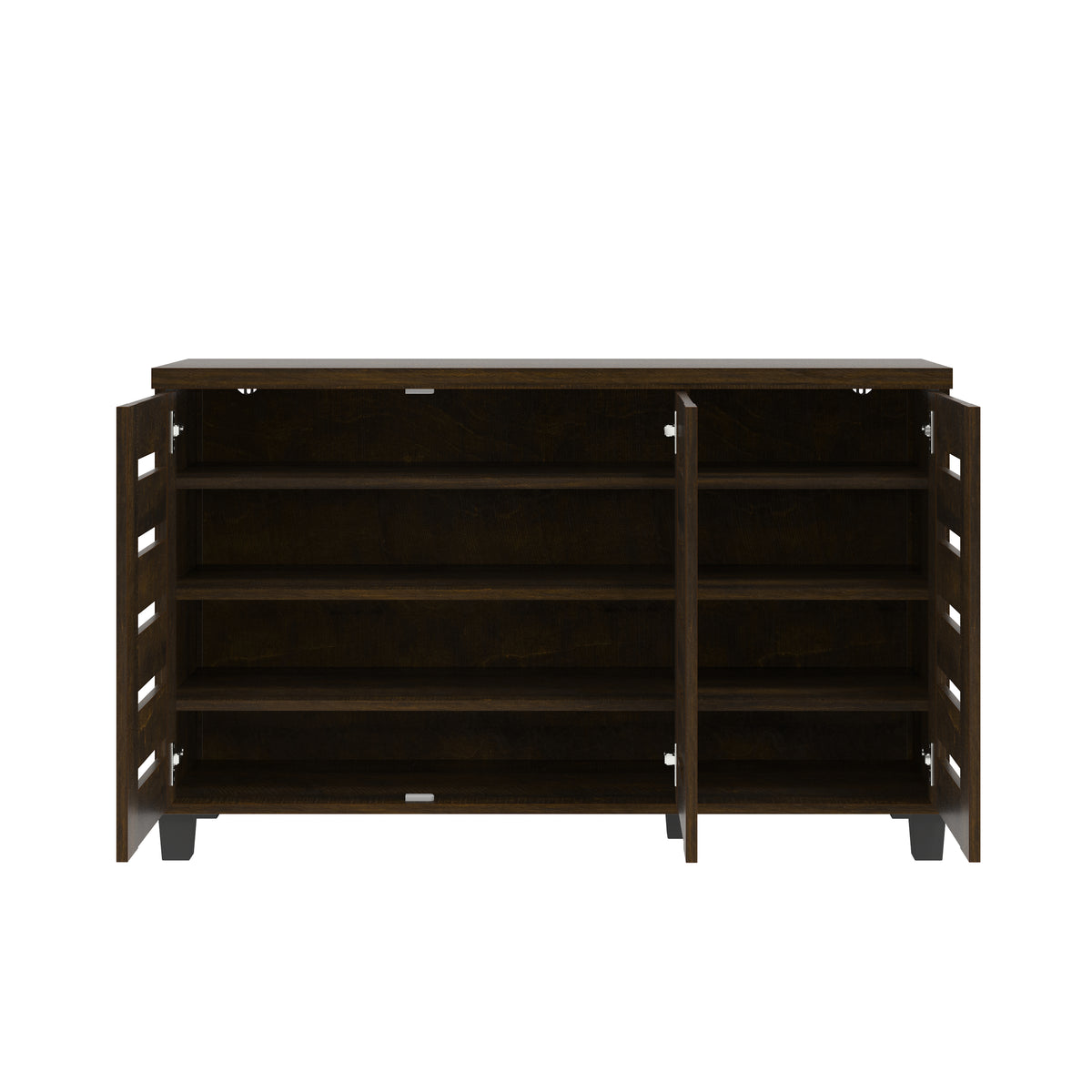 GALANO 16-Pair Shoe Storage Cabinet with 3 Slatted Doors