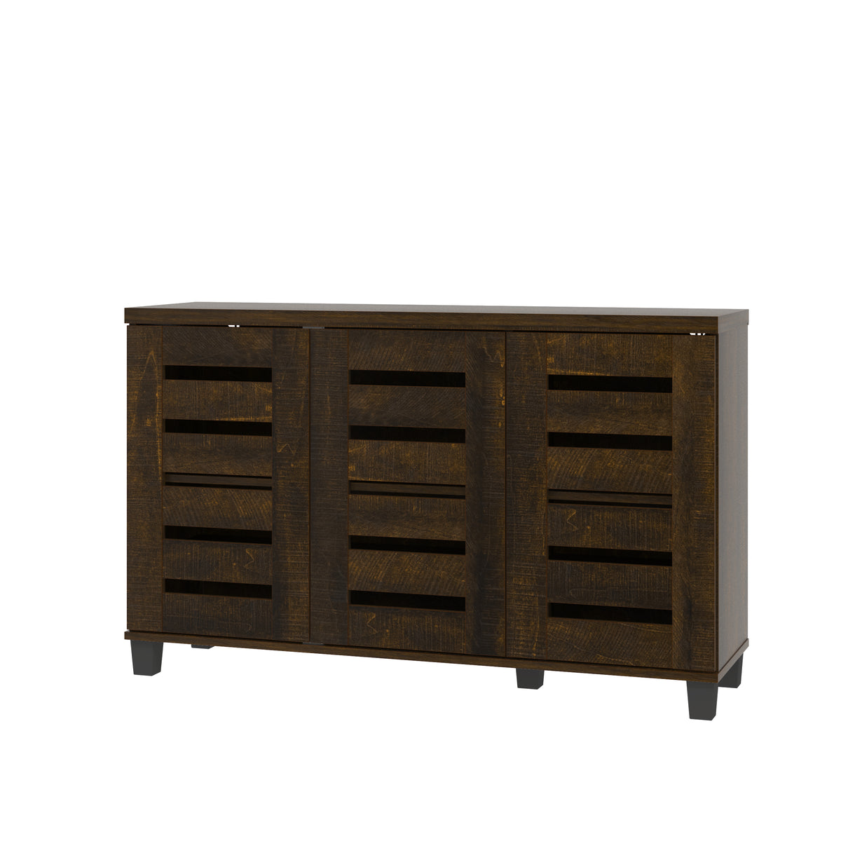GALANO 16-Pair Shoe Storage Cabinet with 3 Slatted Doors