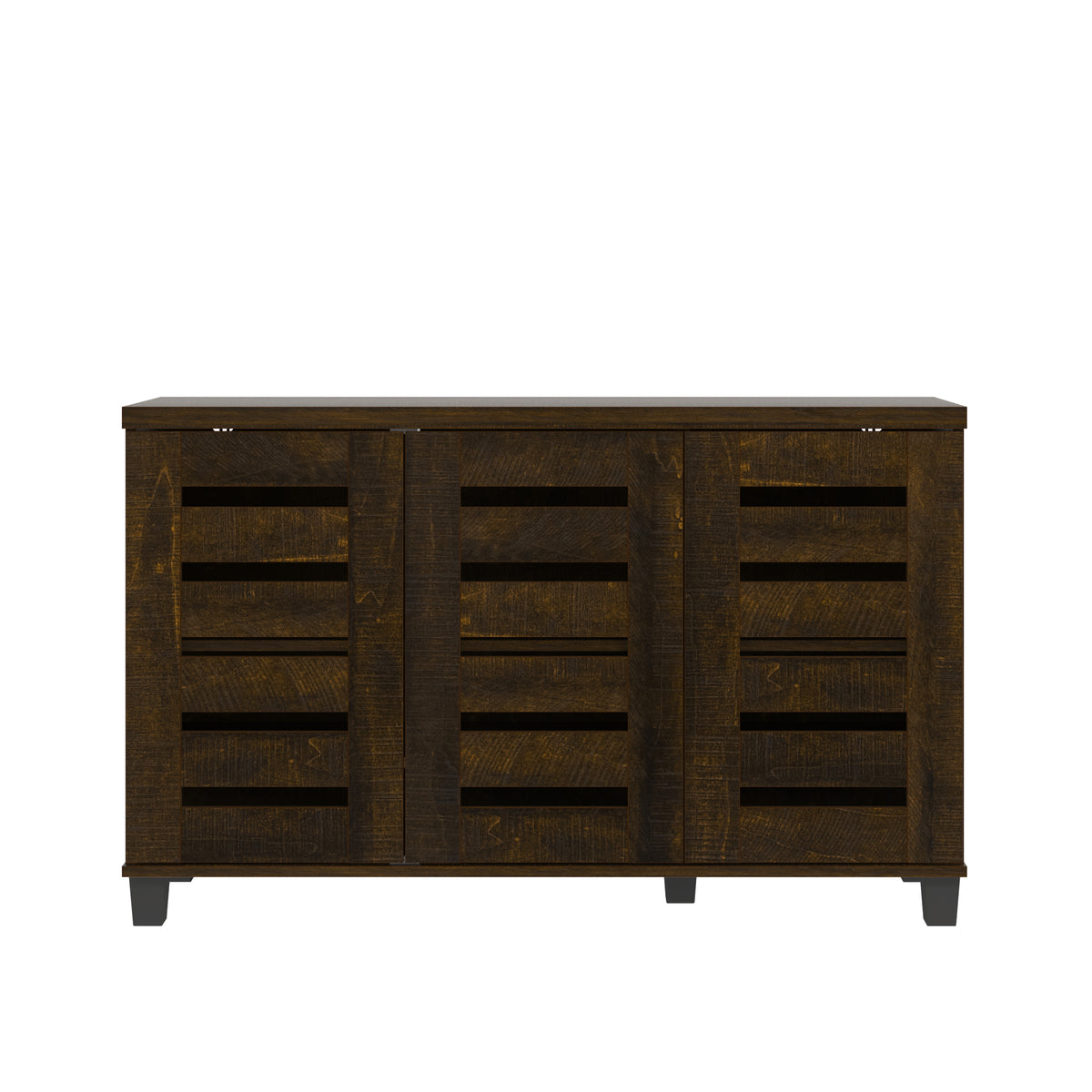 GALANO 16-Pair Shoe Storage Cabinet with 3 Slatted Doors