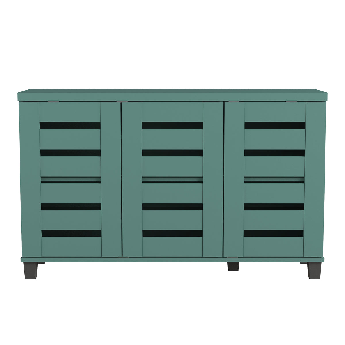 GALANO 16-Pair Shoe Storage Cabinet with 3 Slatted Doors