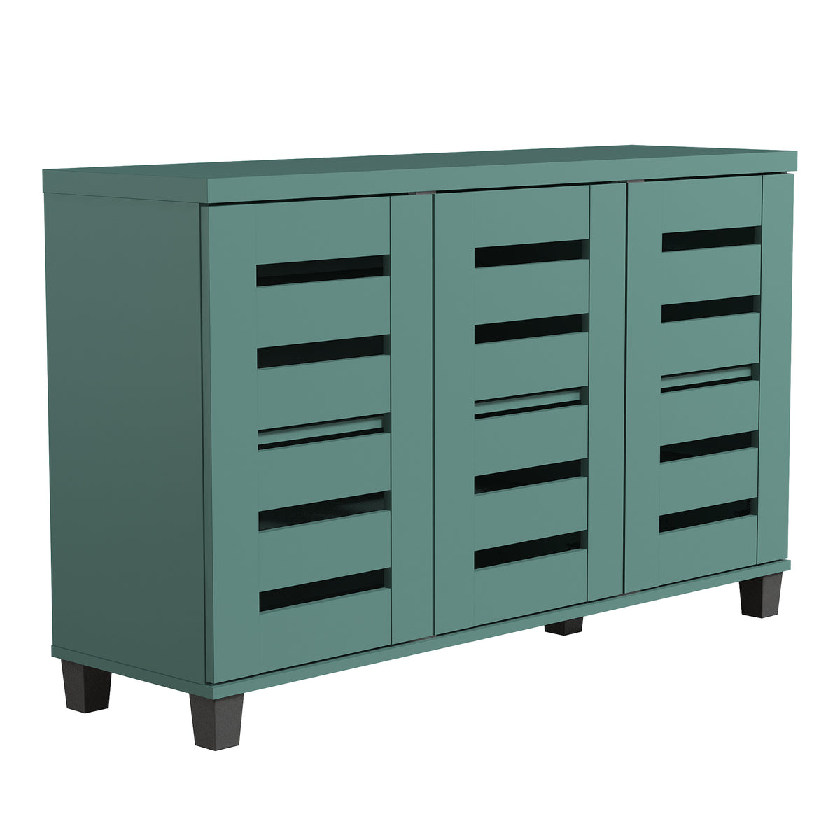 GALANO 16-Pair Shoe Storage Cabinet with 3 Slatted Doors