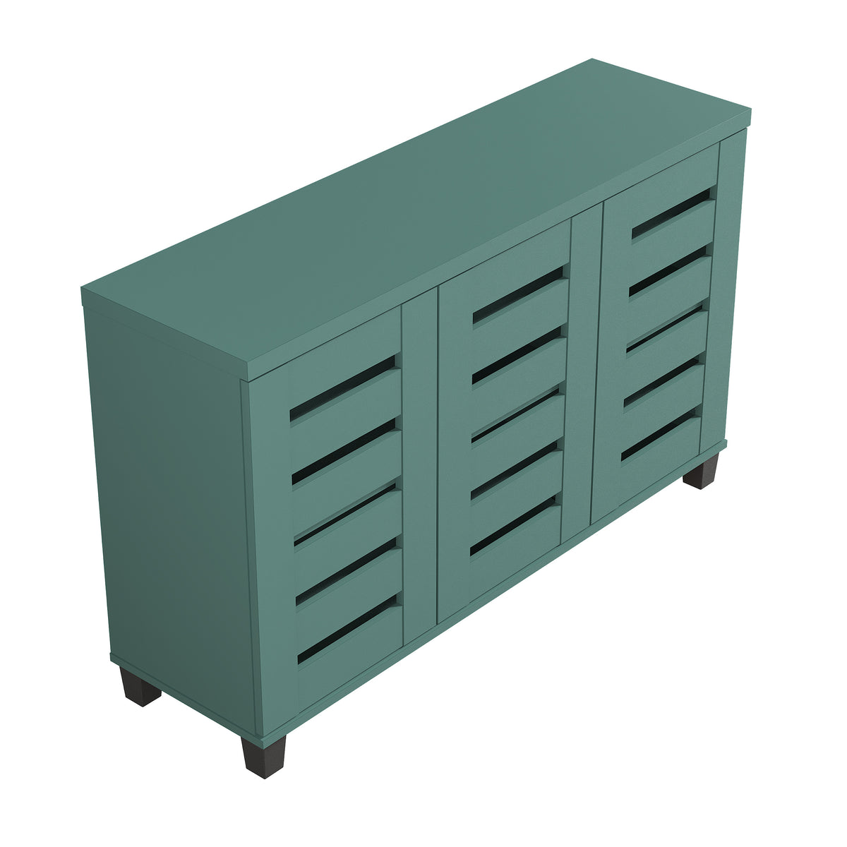 GALANO 16-Pair Shoe Storage Cabinet with 3 Slatted Doors