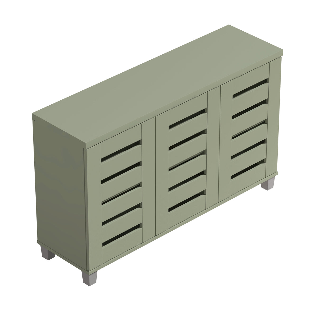 GALANO 16-Pair Shoe Storage Cabinet with 3 Slatted Doors