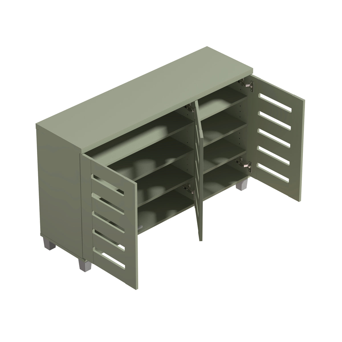GALANO 16-Pair Shoe Storage Cabinet with 3 Slatted Doors