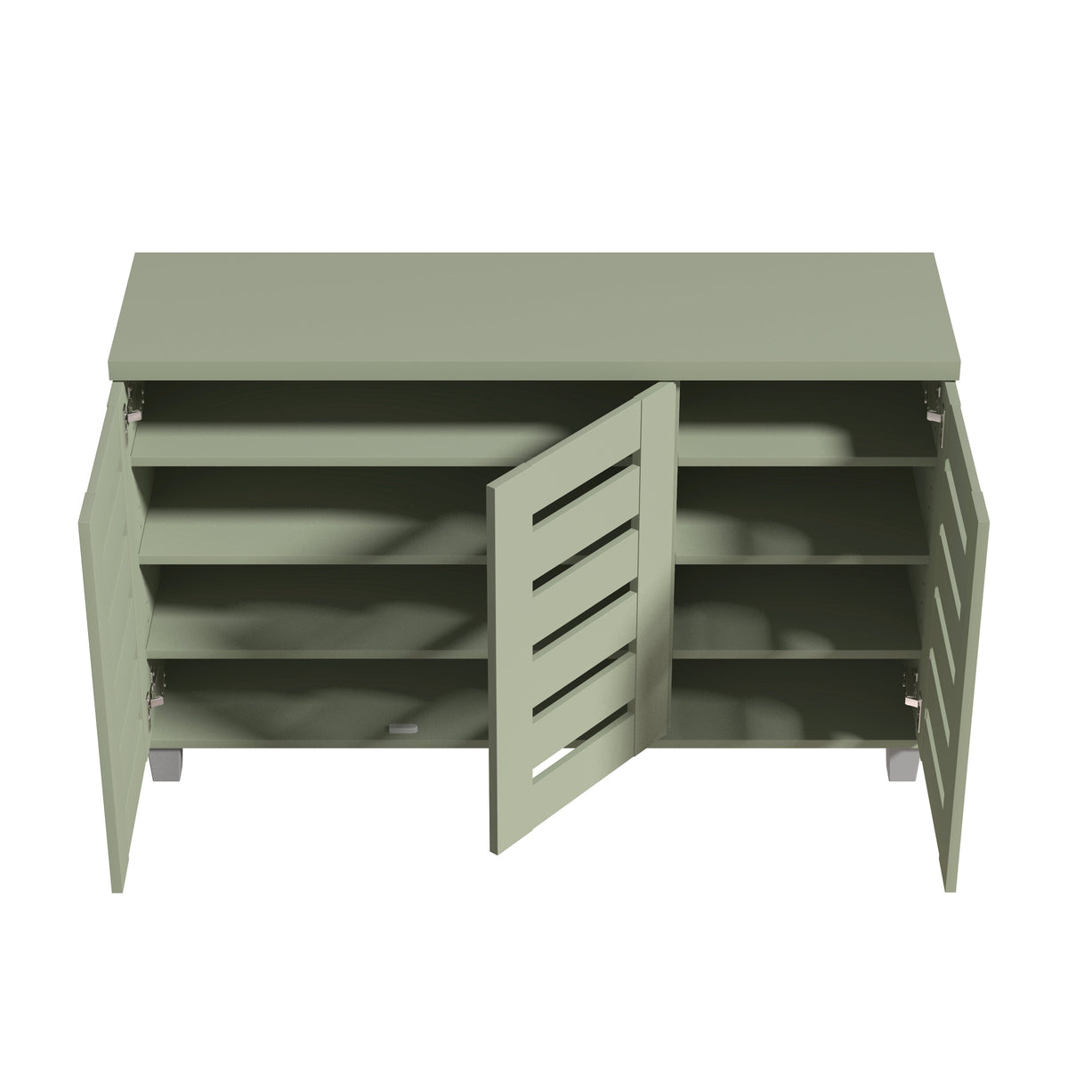 GALANO 16-Pair Shoe Storage Cabinet with 3 Slatted Doors