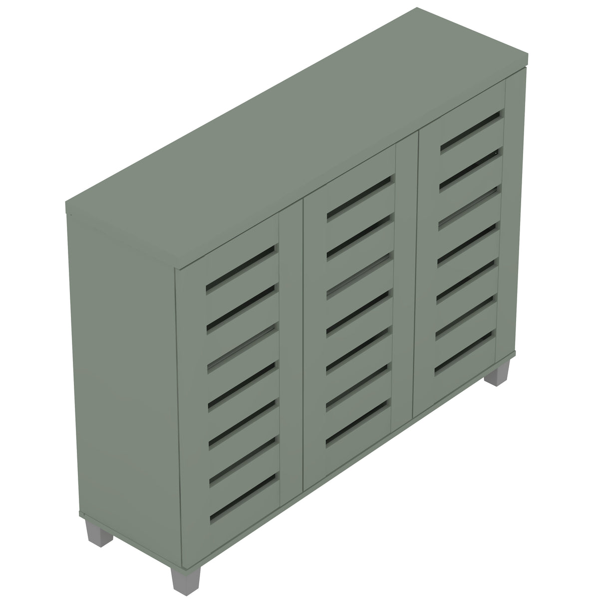 GALANO Shoe Storage Cabinet with 3 Slatted Doors, Up to 20 Pairs, 1pc
