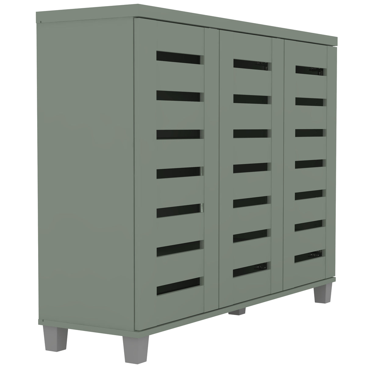 GALANO Shoe Storage Cabinet with 3 Slatted Doors, Up to 20 Pairs, 1pc