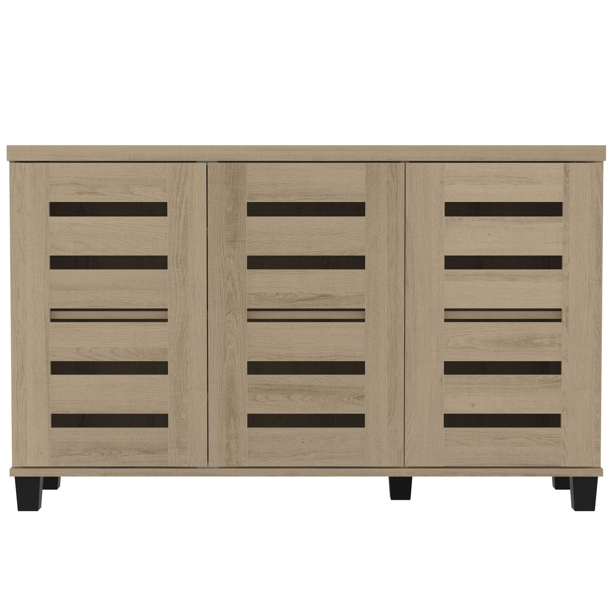 GALANO 16-Pair Shoe Storage Cabinet with 3 Slatted Doors