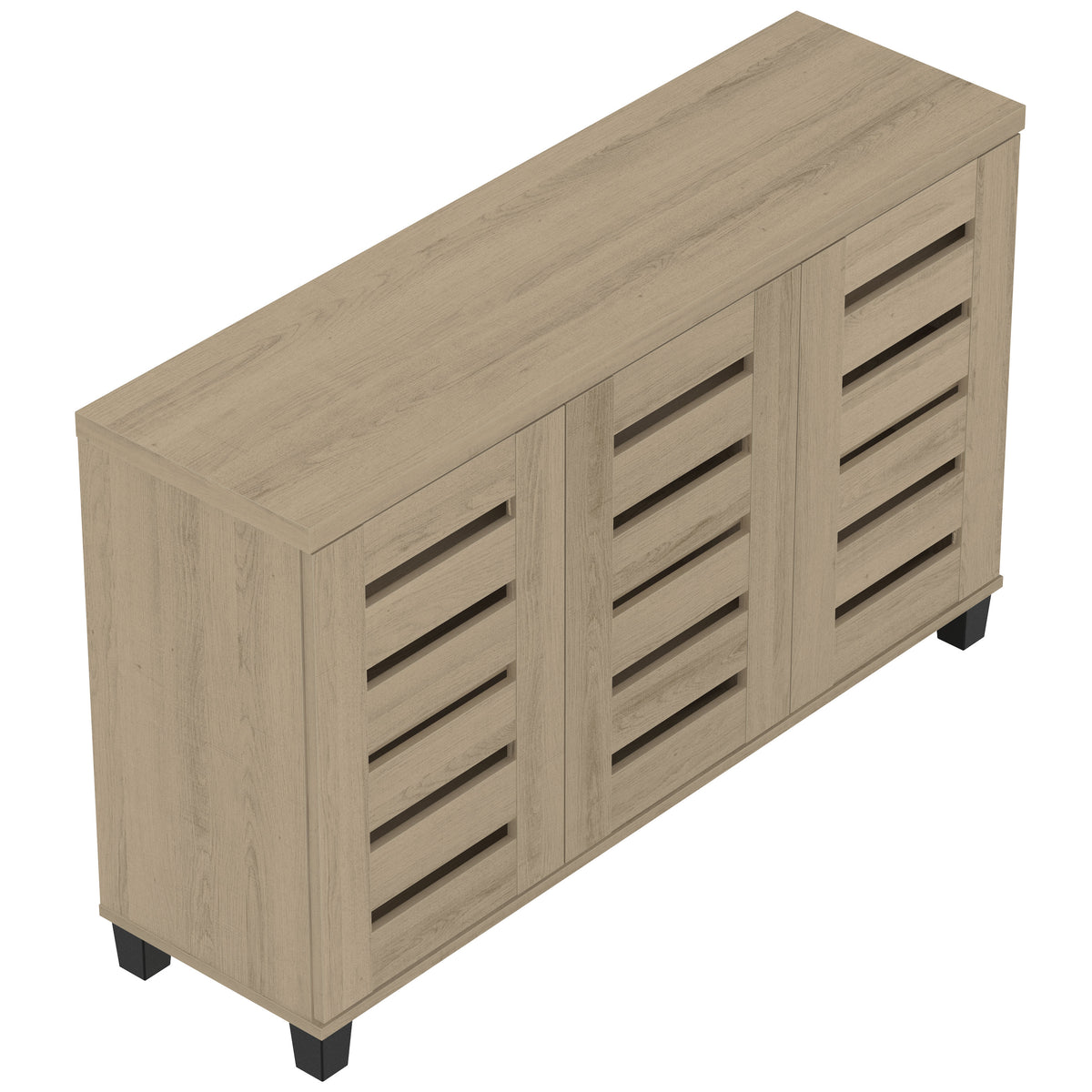 GALANO 16-Pair Shoe Storage Cabinet with 3 Slatted Doors