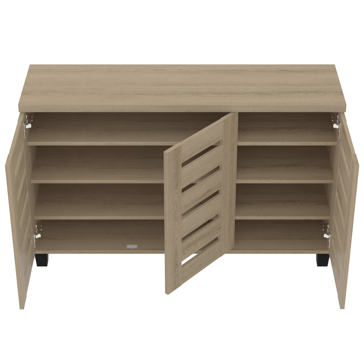 GALANO 16-Pair Shoe Storage Cabinet with 3 Slatted Doors