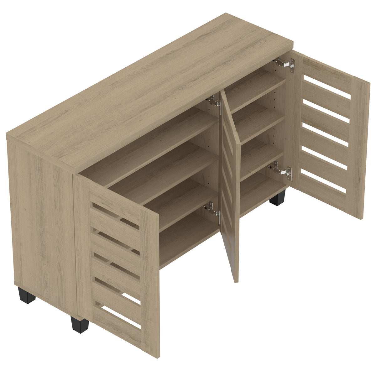 GALANO 16-Pair Shoe Storage Cabinet with 3 Slatted Doors
