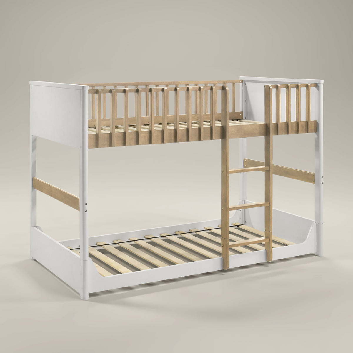 GALANO Twin Over Twin Bunk Bed with Built-In Ladder
