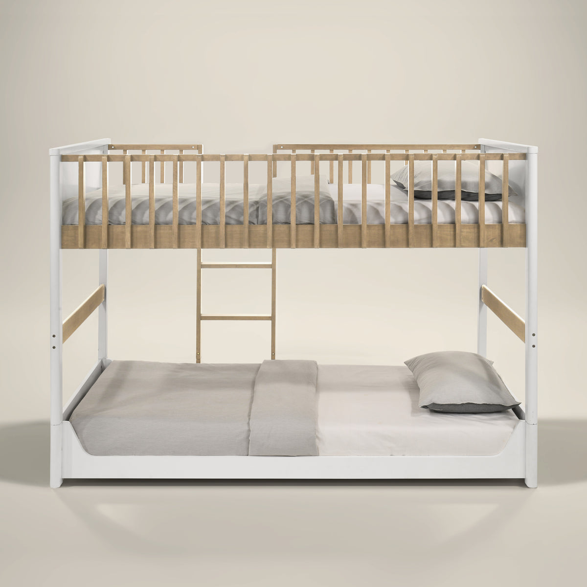 GALANO Twin Over Twin Bunk Bed with Built-In Ladder
