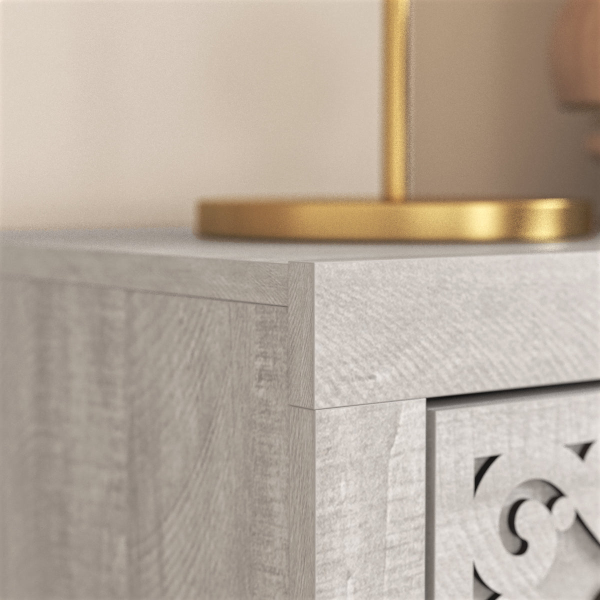 Galano 20.3" H Modern 1 Drawer Nightstand Bedside Table with Cutout Front and Open Shelf