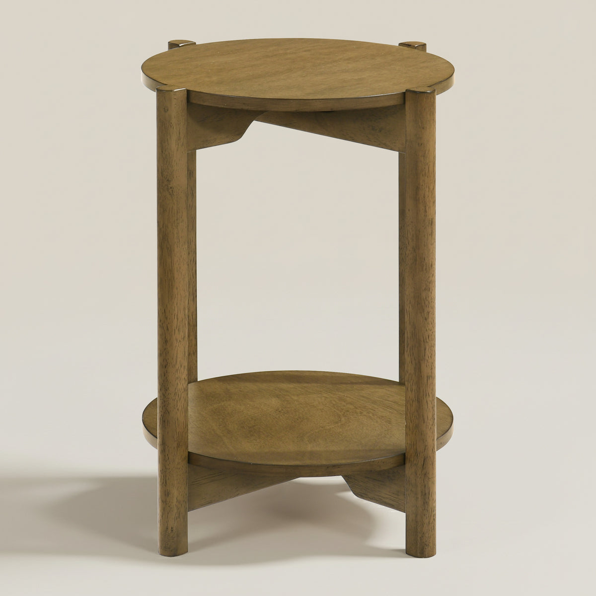 GALANO Round End Table with Lower Storage Shelf, 18", 1-Piece