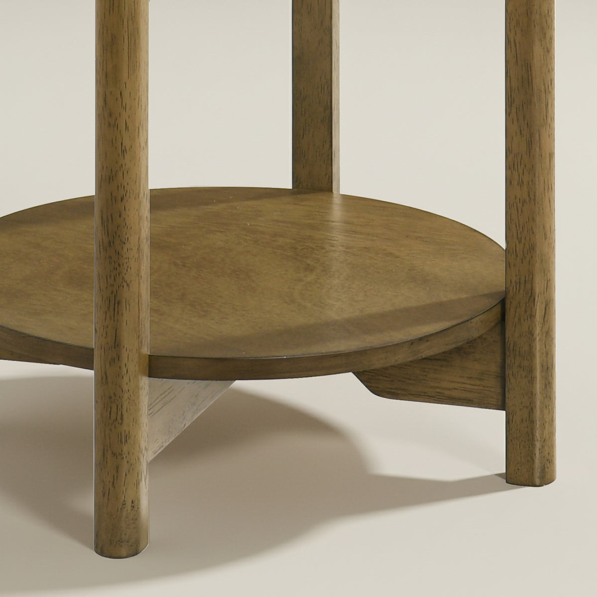 GALANO Round End Table with Lower Storage Shelf, 18", 1-Piece
