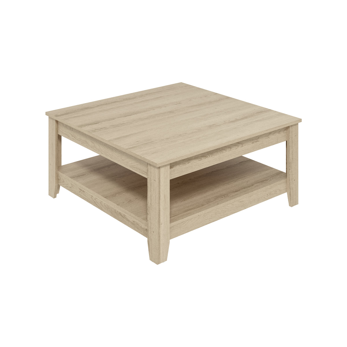GALANO Coffee Table with Storage Shelf, 34.8" Square, 1-Piece