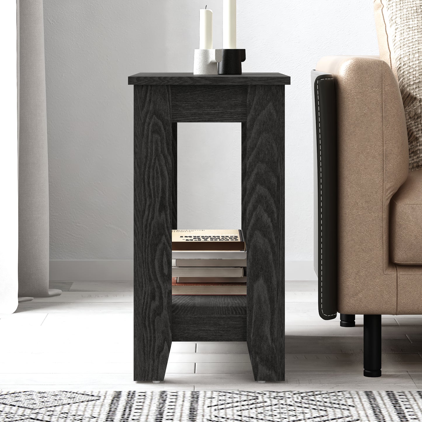 Galano End Table with Drawer and Storage Shelf 23.4" W × 11.7" D × 22" H