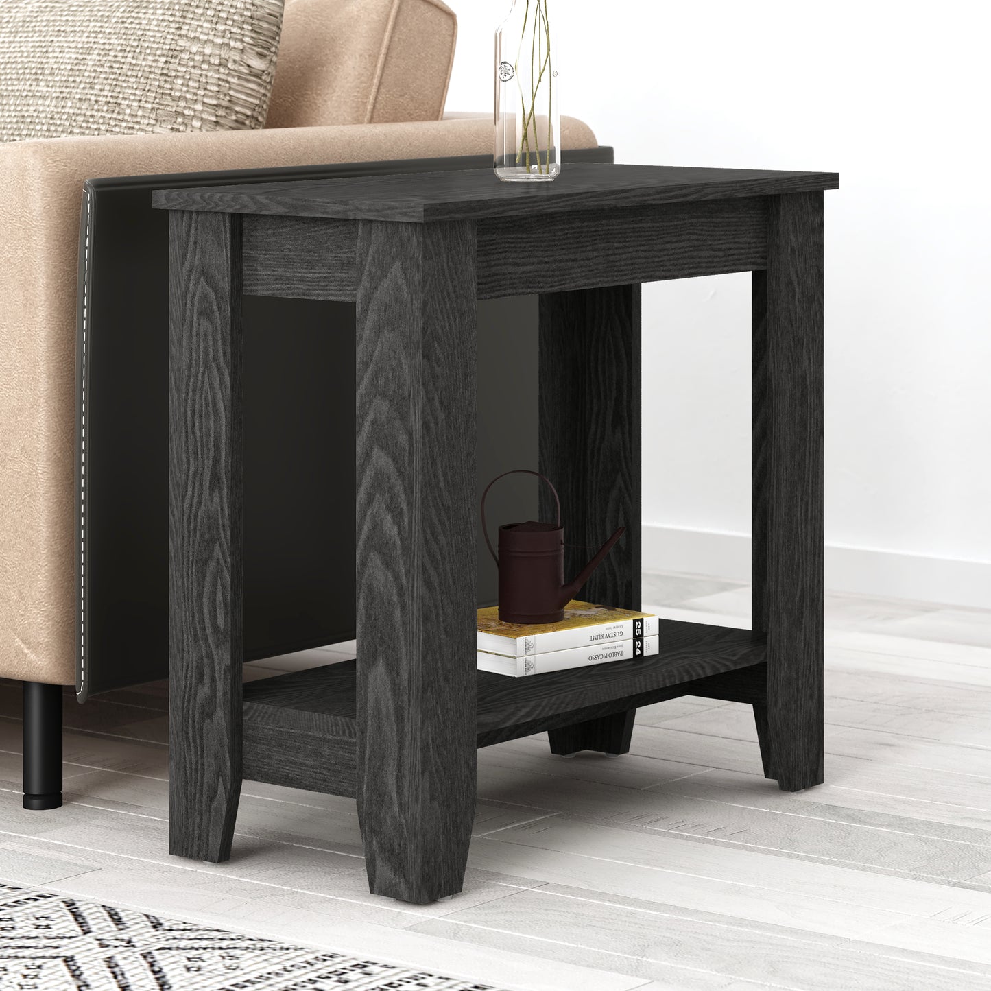 Galano End Table with Drawer and Storage Shelf 23.4" W × 11.7" D × 22" H