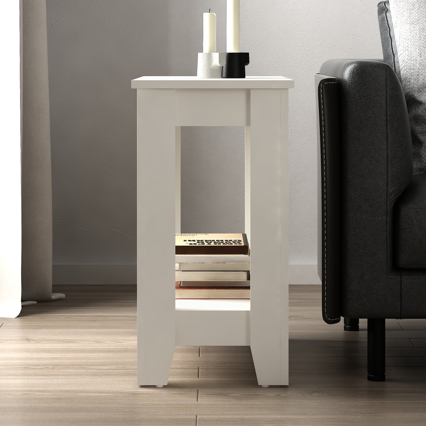 Galano End Table with Drawer and Storage Shelf 23.4" W × 11.7" D × 22" H