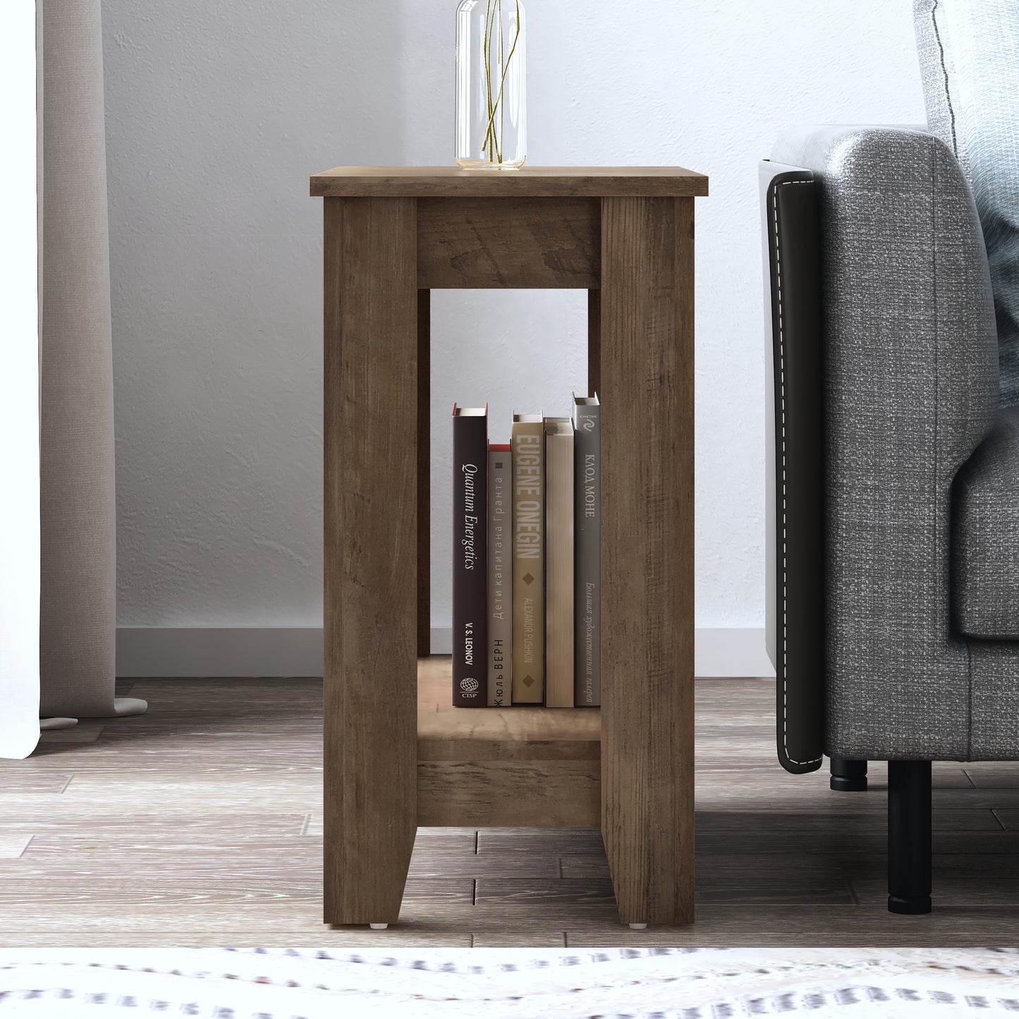 Galano End Table with Drawer and Storage Shelf 23.4" W × 11.7" D × 22" H