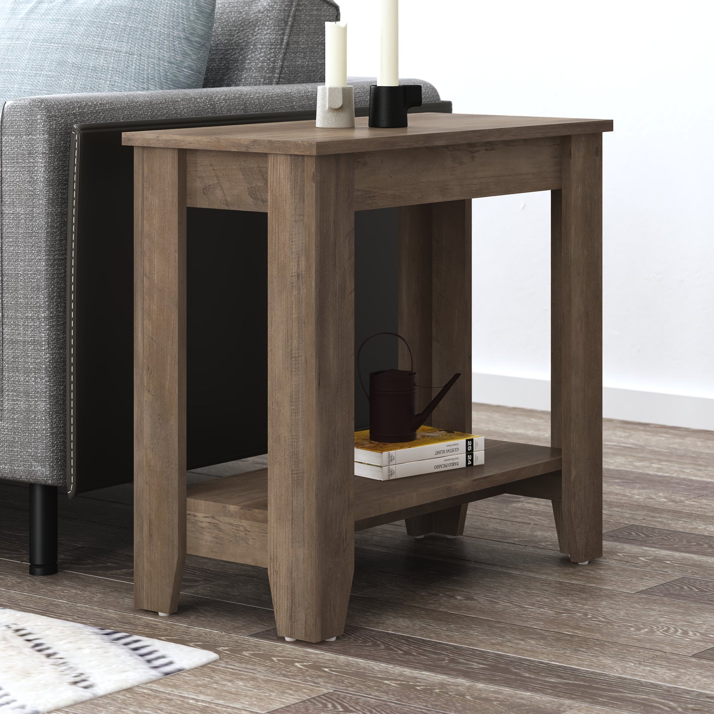 Galano End Table with Drawer and Storage Shelf 23.4" W × 11.7" D × 22" H
