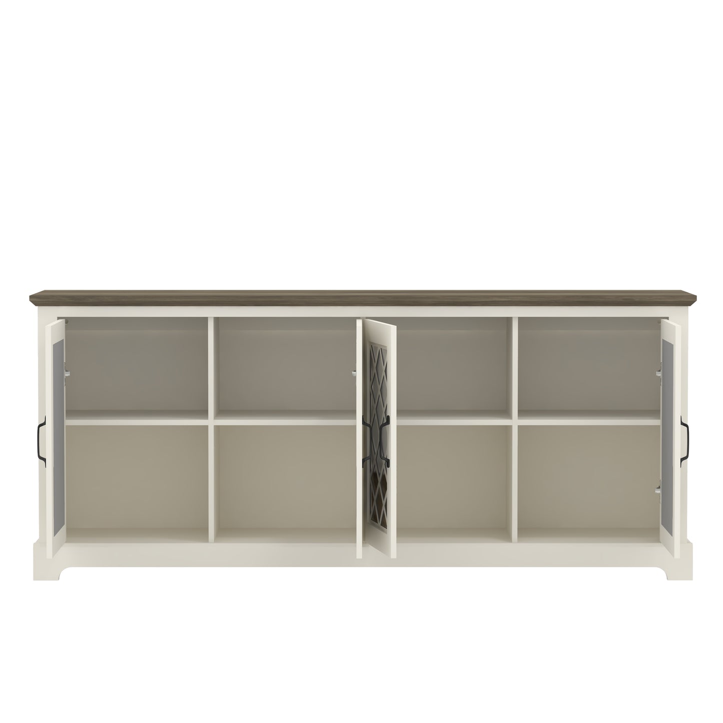 Galano Mirrored 4-Door TV Stand with Concealed Storage 68.2" W × 17.2" D × 29.3" H